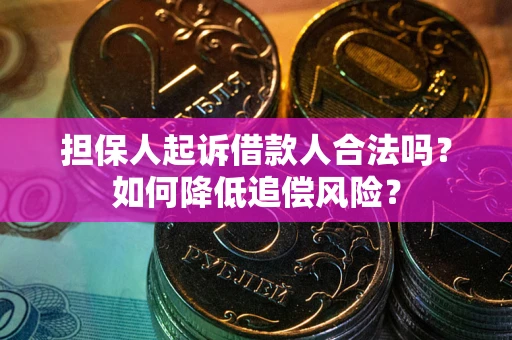 武汉担保人起诉借款人合法吗？如何降低追偿风险？